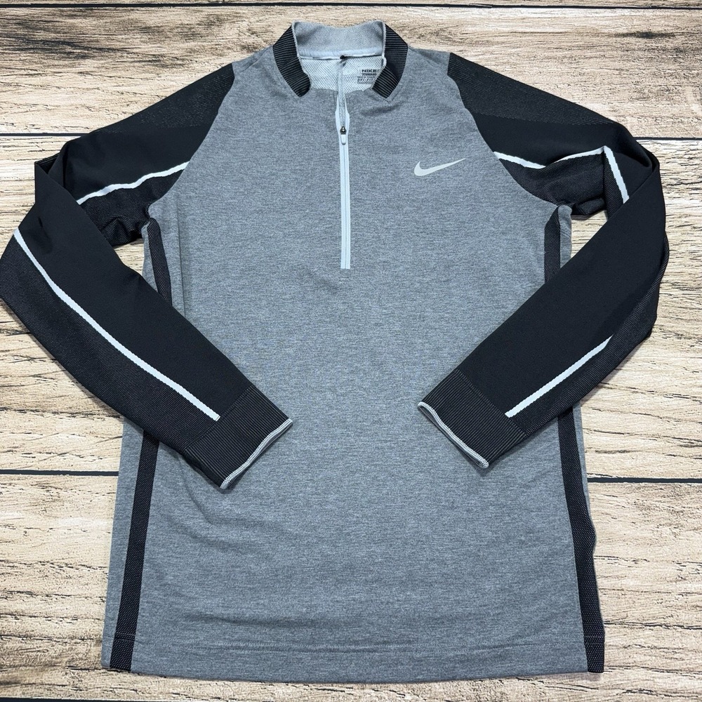 Nike Golf Jacket Mens Small Gray Engineered 1/2 Zip Top 746072-010 Performance